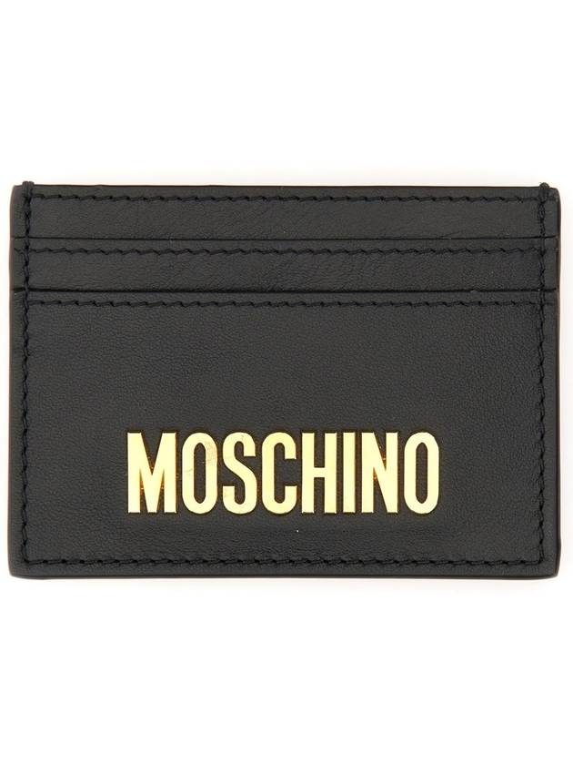 BLACK LEATHER CARDHOLDER 813280013555 - MOSCHINO - BALAAN 3