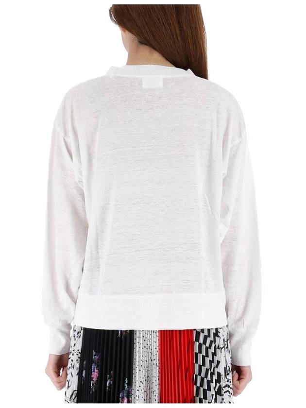 Klowia Logo Print Linen Sweatshirt White - ISABEL MARANT - BALAAN 5