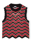 Cotton Crochet Vest Knit Top - GANNI - BALAAN 1