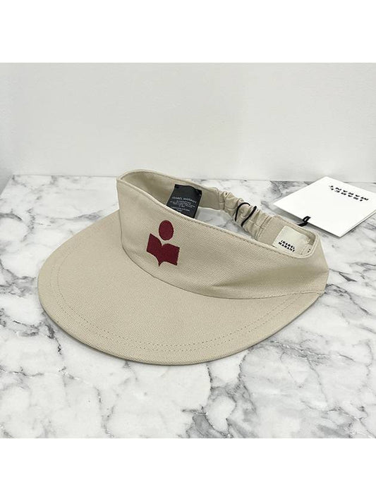 TYRY Logo Visor Cap Hat Ecru Red CQ004XFA A3C05A ECRD - ISABEL MARANT ETOILE - BALAAN 2