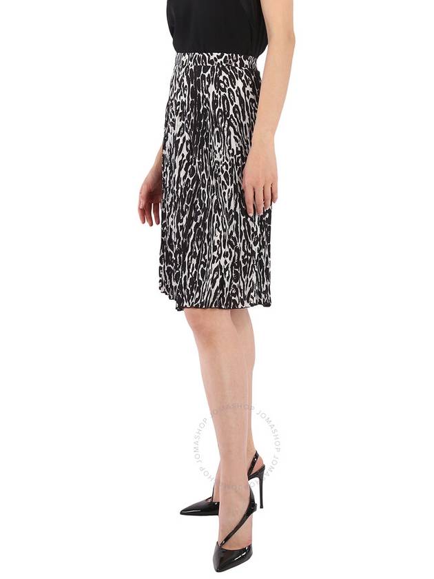 Women's Zebra Pattern Long Pleated Skirt Black - BURBERRY - BALAAN 4