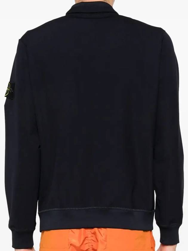 Logo Badge Zipper Comfort Fit Fleece Track Jacket Navy - STONE ISLAND - BALAAN 5