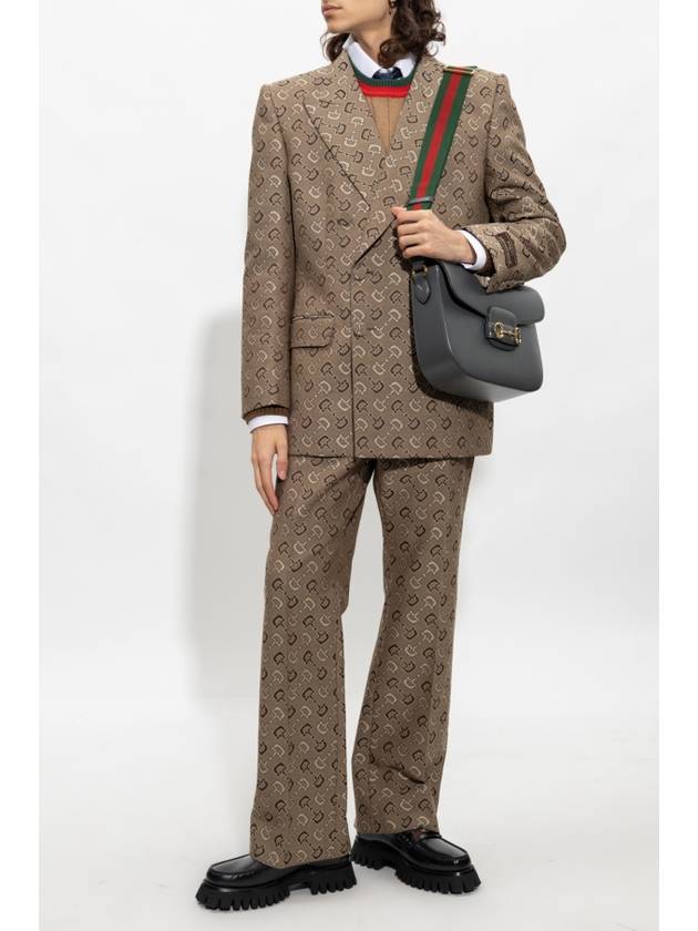 Maxi Horsebit Cotton Jacket Beige Brown - GUCCI - BALAAN 3