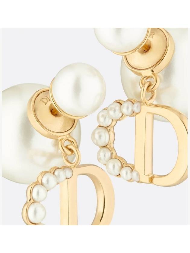 Dior Tribales Earrings Gold Finish Metal White Le - DIOR - BALAAN 2