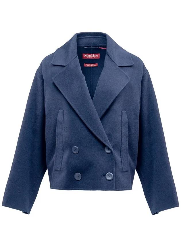 Celso Cropped Double Breasted Jacket Blue - MAX MARA - BALAAN 3