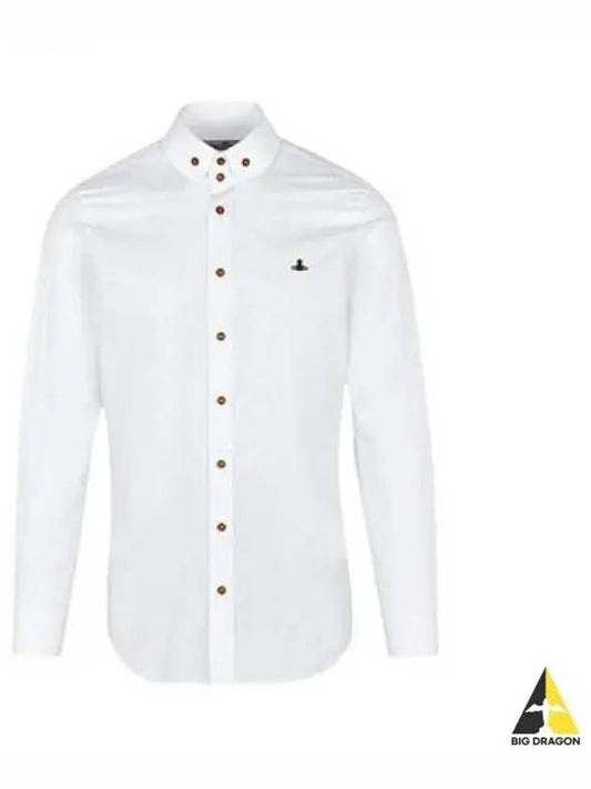 ORB logo two button long sleeve shirt white 24010005 W009Q - VIVIENNE WESTWOOD - BALAAN 1