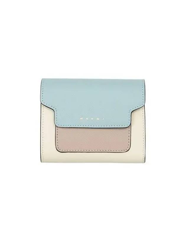 Saffiano Tri-Fold Half Wallet Blue - MARNI - BALAAN 2