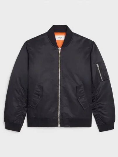 Nylon Twill Logo Bomber Jacket Black - CELINE - BALAAN 2