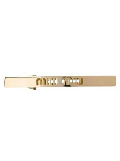 Logo Metal Hair Clip Gold - MIU MIU - BALAAN 2