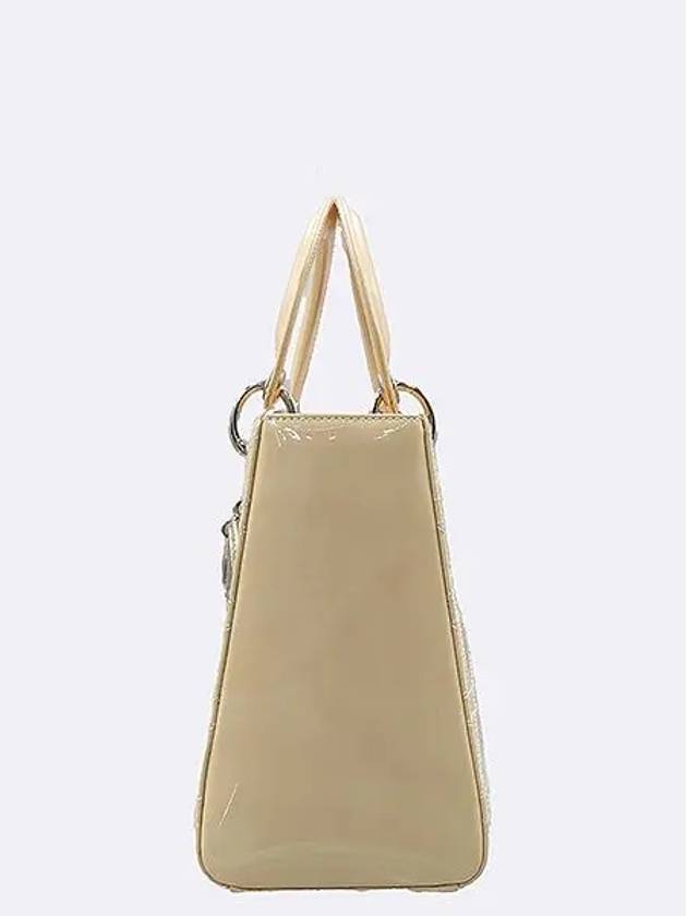 Ivory color patent stitch medium lady bag shoulder strap 2WAY - DIOR - BALAAN 3