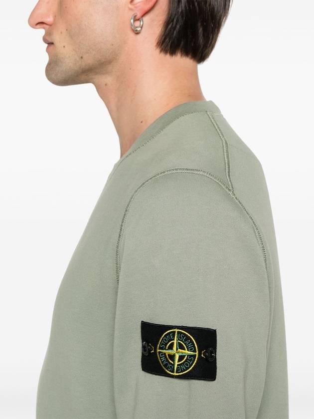 Organic Cotton Fleece Sweatshirt Sage Green - STONE ISLAND - BALAAN 6