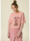 Bella Cat Mesh Layered Long Sleeve T Shirt Pink - VIBEREEN - BALAAN 2