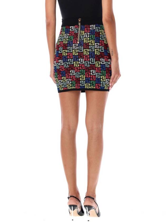 Balmain Monogram Multicolor Mini Skirt - BALMAIN - BALAAN 2