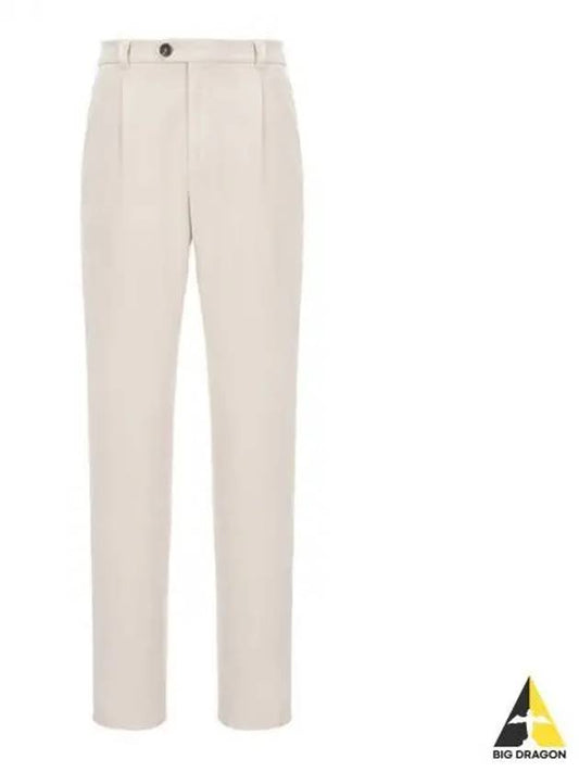 Brunello Cucinelli Men s Cotton Pants Ivory M249DE1450 - BRUNELLO CUCINELLI - BALAAN 1