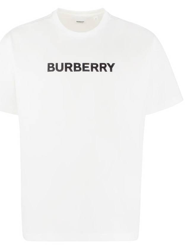 logo print cotton short sleeve t-shirt white - BURBERRY - BALAAN 2