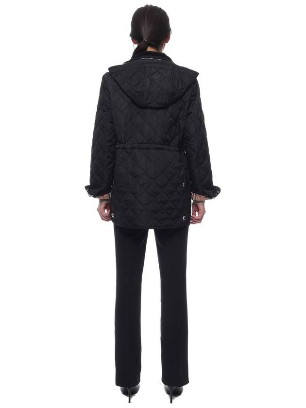 Diamond Quilted Long Nylon Jacket Black - BURBERRY - BALAAN 6