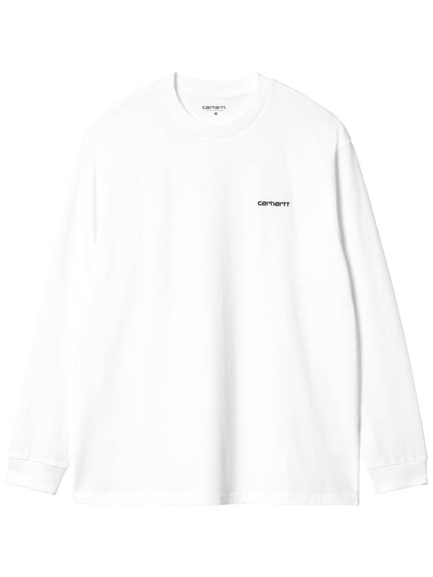 Script Embroidery Long Sleeve T-Shirt White - CARHARTT WIP - BALAAN 2