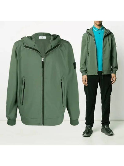 Men's Soft Shell Wappen Hooded Jacket Khaki - STONE ISLAND - BALAAN 2