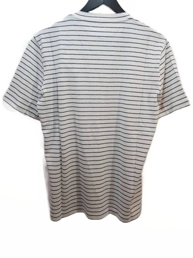 Logo Print Stripe Short Sleeve T-Shirt White - BRUNELLO CUCINELLI - BALAAN 4