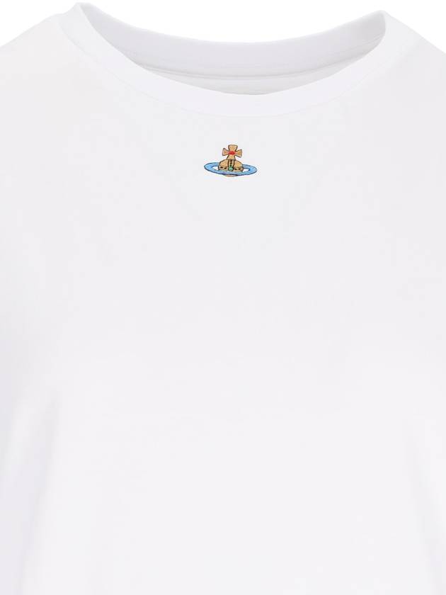 Embroided ORB Peru Short Sleeve T-Shirt White - VIVIENNE WESTWOOD - BALAAN 4