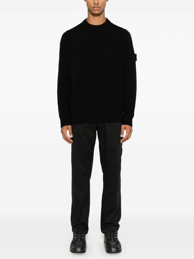 Compass Badge Wool Knit Top Black - STONE ISLAND - BALAAN 4