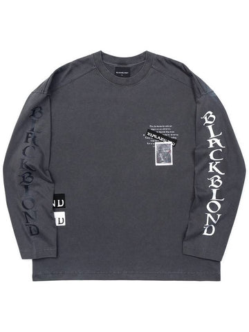 Chaos Patch Pigment Long Sleeve T-Shirt Charcoal - BLACKBLOND - BALAAN 1