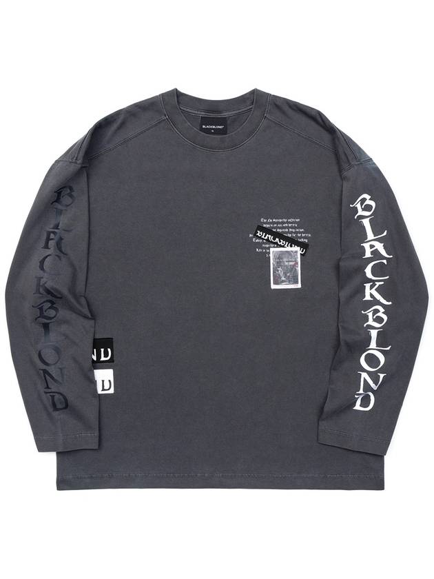 Chaos Patch Pigment Long Sleeve T-Shirt Charcoal - BLACKBLOND - BALAAN 2