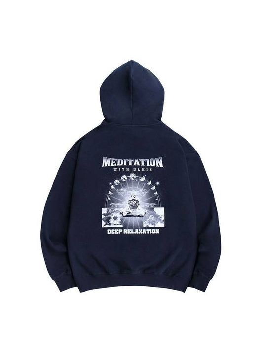 Meditation Graphic Oversized Hoodie Navy - ULKIN - BALAAN 1