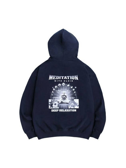 Meditation Graphic Oversized Hoodie Navy - ULKIN - BALAAN 2