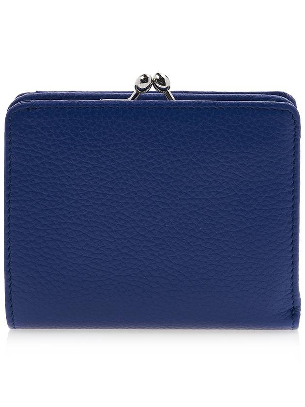 Grain Leather Frame Half Wallet Blue - VIVIENNE WESTWOOD - BALAAN 4