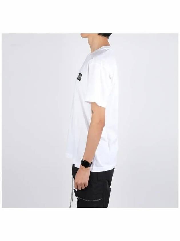 Logo Patch Short Sleeve T-Shirt White - STONE ISLAND - BALAAN 4