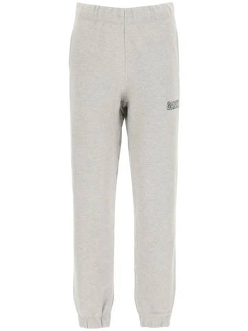 Side Logo Cotton JoGGer Track Pants Grey - GANNI - BALAAN 1