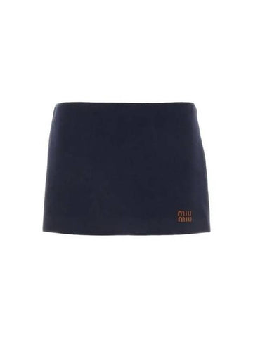 Logo Patch Mini Skirt MG2253SOOO15EG F0008 - MIU MIU - BALAAN 1