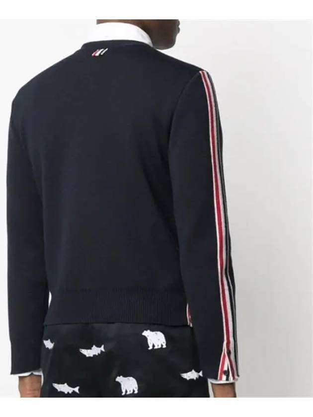 Men's Stripe Wool Knit Top Navy - THOM BROWNE - BALAAN 4