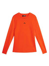 Golf Logo Print Ada Long Sleeve T-Shirt Tangerine Tango - J.LINDEBERG - BALAAN 1