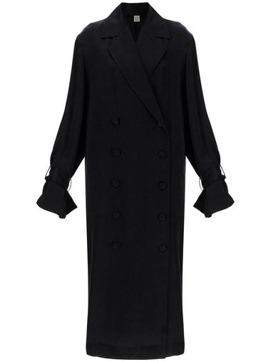 black satin viscose trench dress - TOTEME - BALAAN 1