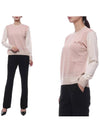 Color Block Merino Wool Knit Top Pastel Rose - MAISON KITSUNE - BALAAN 3