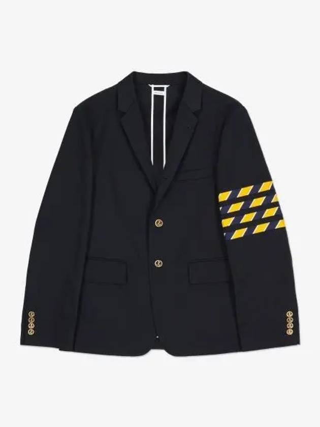 4 Bar Unconstructed Cotton Twill Classic Sports Jacket Navy - THOM BROWNE - BALAAN 2