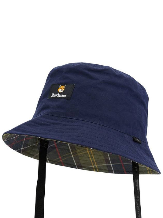 Cotton Reversible Bucket Hat Navy - BARBOUR - BALAAN 2