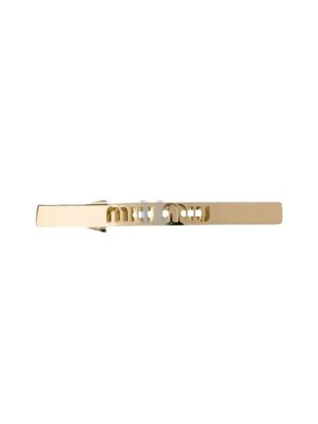 Logo Metal Hair Clip Gold - MIU MIU - BALAAN 2