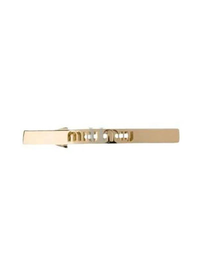 Logo Metal Hair Clip Gold - MIU MIU - BALAAN 2