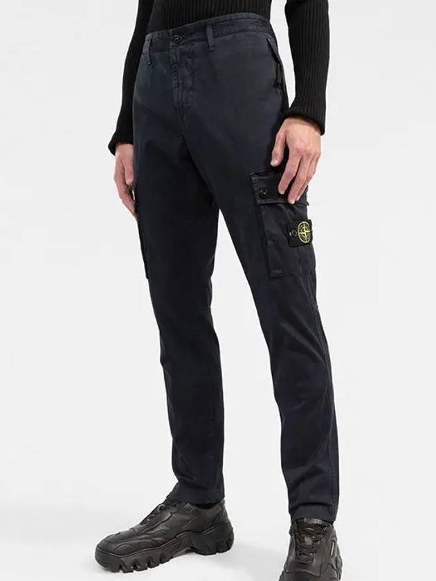 Wappen Patch Slim Fit Straight Pants Blue - STONE ISLAND - BALAAN 4