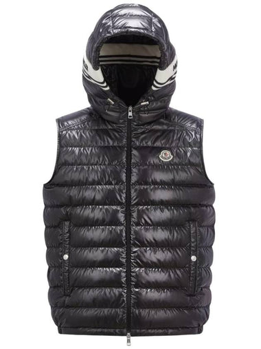 Clai Logo Patch Down Vest Black - MONCLER - BALAAN 1