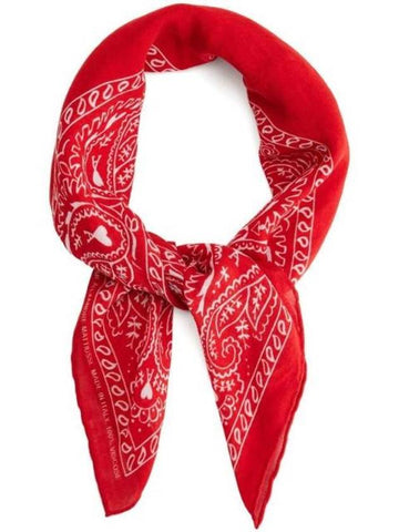 Paisley Heart Logo Print Muffler Red - AMI - BALAAN 1