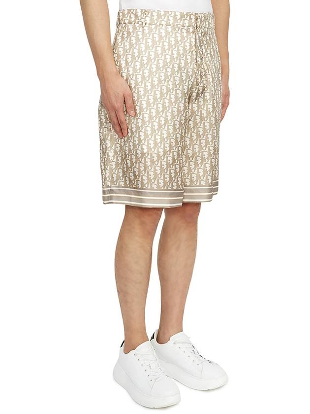 Oblique Bermuda Silk Twill Shorts Beige - DIOR - BALAAN 4