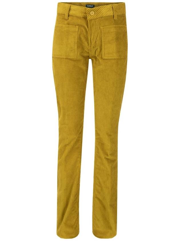 NEWMOLLY - Velvet bootcut trousers - DONDUP - BALAAN 1