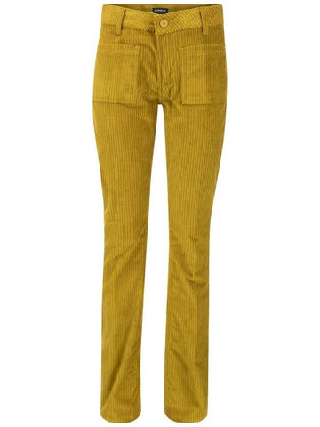 NEWMOLLY - Velvet bootcut trousers - DONDUP - BALAAN 1