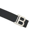 Buckle Smooth Leather Belt Black - BALMAIN - BALAAN.