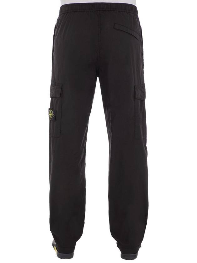 Stretch Cotton Tela Paracadute Garment Dyed Cargo Pants Black - STONE ISLAND - BALAAN 3