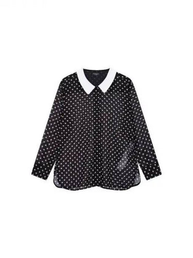 Women s dot pattern see through shirt black 271967 - EMPORIO ARMANI - BALAAN 1